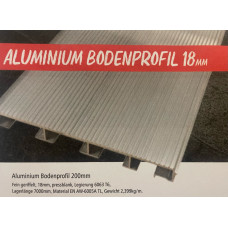 Aluminium-Boden für Pkw-Anhänger, Bodenprofil 200 mm, fein geriffelt, Alu blank 18mm stark, Länge wählbar