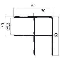 Winkeleinfaßprofil für Anhängerbordwände, Alu epoxidgrundiert, Länge wählbar ab
