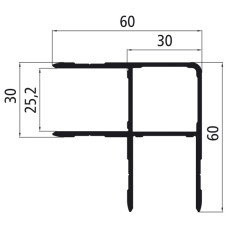 Winkeleinfaßprofil für Anhängerbordwände, Alu epoxidgrundiert, Länge wählbar ab